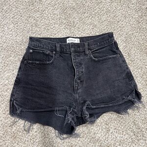 Abercrombie & Fitch Black Frayed Jean Shorts